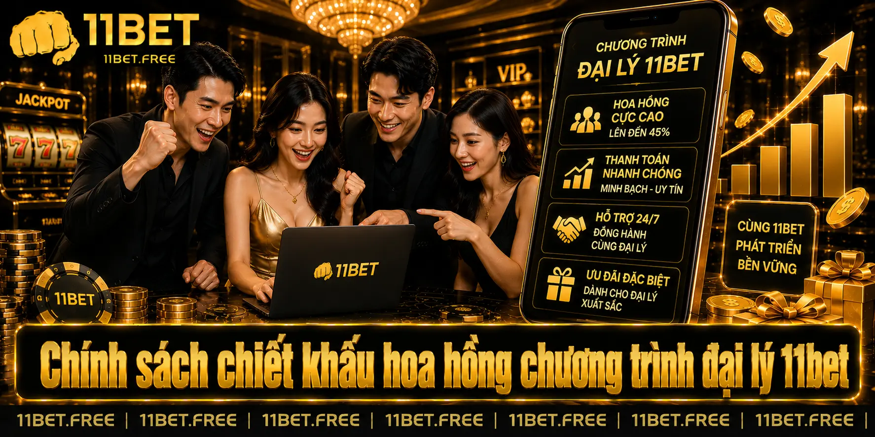 Chính sách chiết khấu hoa hồng chương trình đại lý 11bet