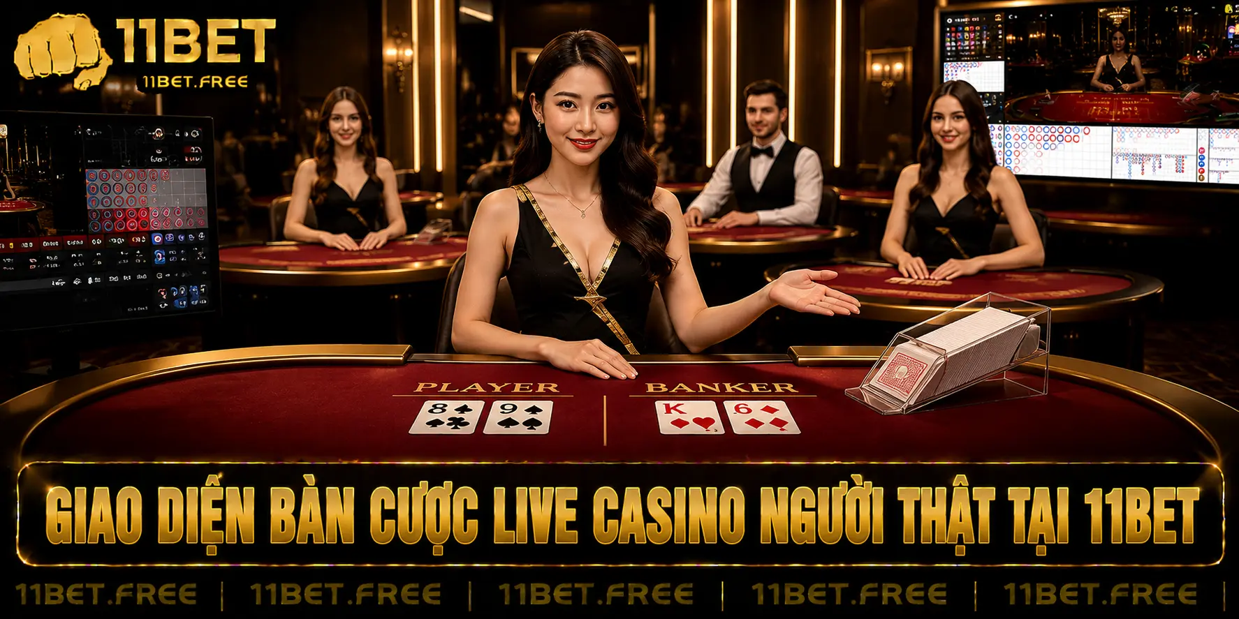 Giao diện bàn cược live casino người thật tại 11bet 