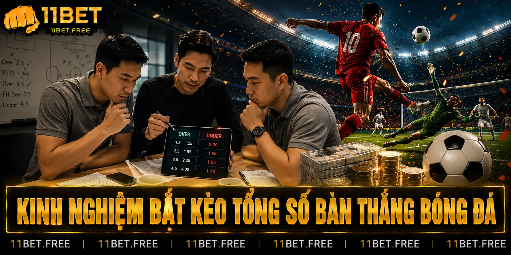 Kinh nghiệm bắt kèo tổng số bàn thắng bóng đá