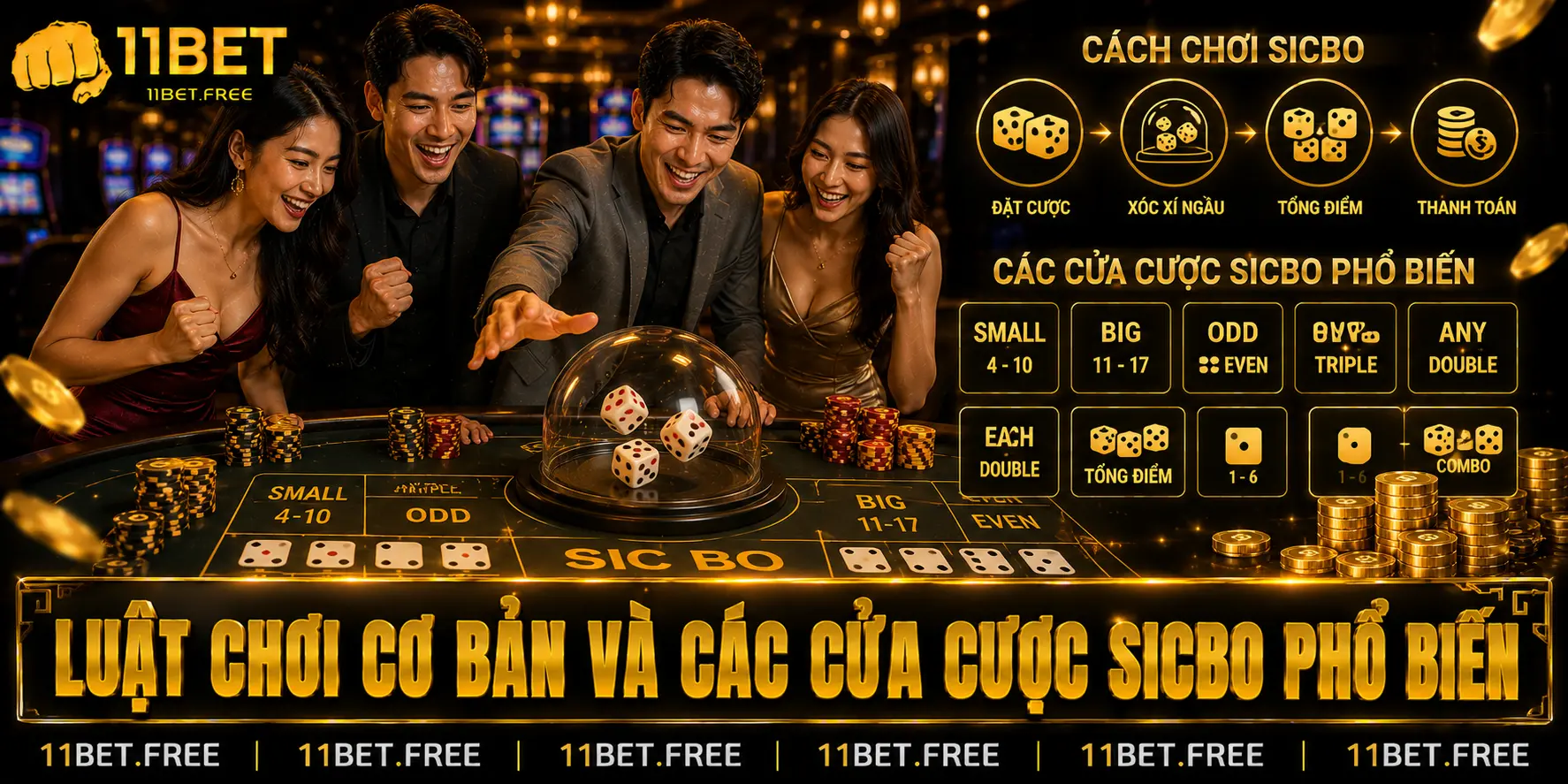 Luật chơi cơ bản và các cửa cược Sicbo phổ biến